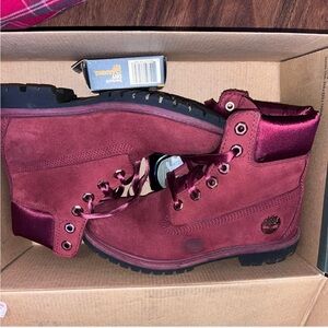 Timberland Women's Red Combat Boots